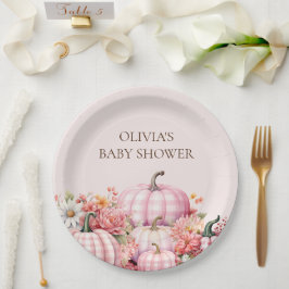 Platos de papel para baby shower florales de calab