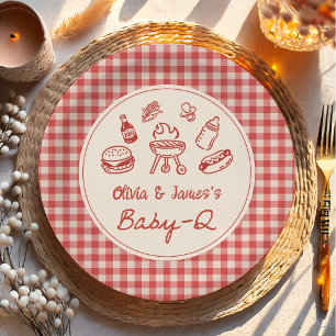 Platos de papel para baby shower Red Baby Q Backya