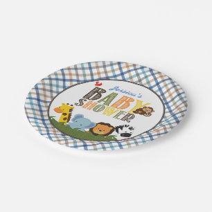 Platos de papel para baby shower Safari