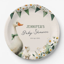 Platos de papel para baby shower Whimsical Goose