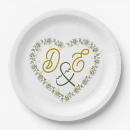 Platos de papel para boda boho neutros editables