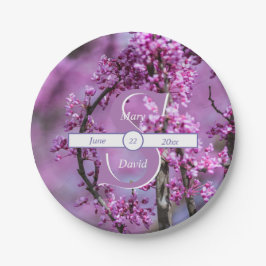 Platos de papel para boda con arte de Avondale Red