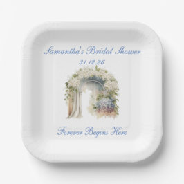 Platos de papel para boda con flores soñadoras