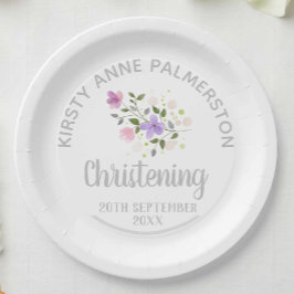 Platos de papel para celebración de bautizo