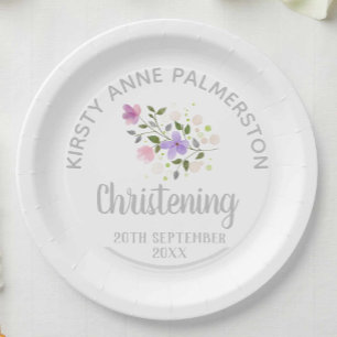 Platos de papel para celebración de bautizo