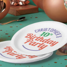 Platos de papel para celebración de cumpleaños 10