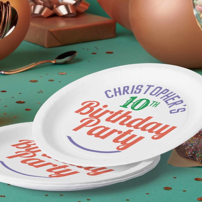 Platos de papel para celebración de cumpleaños 10  (Subido por el creador)