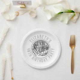 Platos de papel para celebración de cumpleaños 40