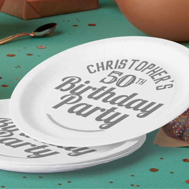 Platos de papel para celebración de cumpleaños 50  (Subido por el creador)
