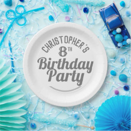 Platos de papel para celebración de cumpleaños 8 a