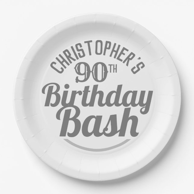 Platos de papel para celebración de cumpleaños núm (Anverso)