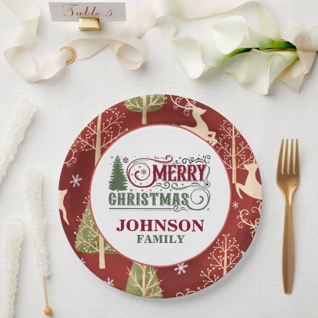 Platos de Papel para Cena de Navidad (Boda)