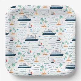 Platos de Papel para Cruceros, Fiesta de Vacacione