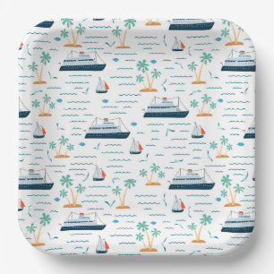 Platos de Papel para Cruceros, Fiesta de Vacacione