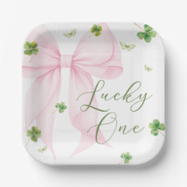 Platos de papel para cumpleaños 1º Lucky One con l