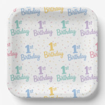 Platos de papel para cumpleaños 1, fiesta de cumpl
