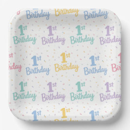 Platos de papel para cumpleaños 1, fiesta de cumpl