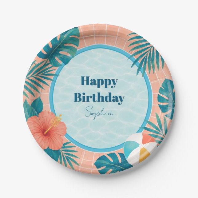 Platos de papel para cumpleaños con temática de fi (Anverso)