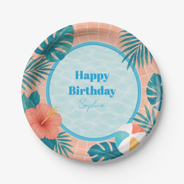 Platos de papel para cumpleaños con temática de fi (Anverso)