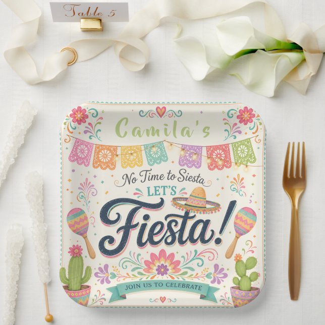 Platos de papel para cumpleaños con temática de Pa (Boda)