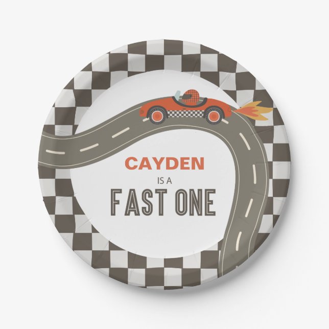 Platos de Papel para Cumpleaños de Autos de Carrer (Anverso)
