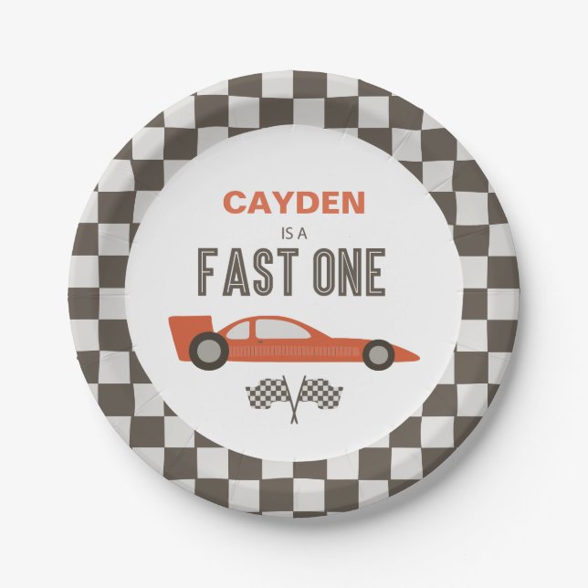Platos de Papel para Cumpleaños de Autos de Carrer (Anverso)