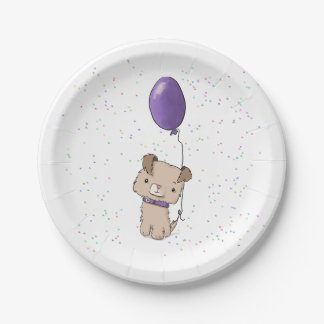 Platos de papel para cumpleaños de cachorros lindo