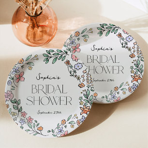 Platos de Papel para Desayuno Nupcial Botánico Col