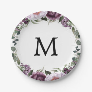 Platos de Papel para Desayuno Nupcial con Monogram