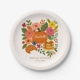 Platos de papel para despedida de soltera con flor