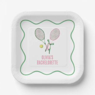 Platos de papel para despedida de soltera de tenis