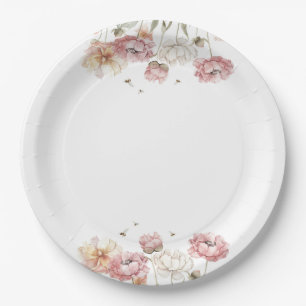 Platos de papel para despedida de soltera Floral B