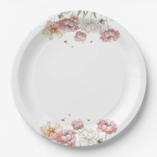 Platos de papel para despedida de soltera Floral B