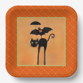 Platos de papel para ducha de novia de Halloween