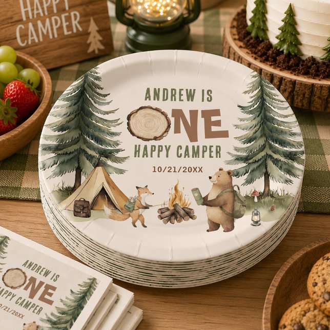 Platos de papel para el 1er cumpleaños de One Happ (Subido por el creador)