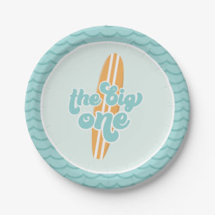 Platos de papel para el 1er cumpleaños de The Big