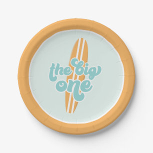 Platos de papel para el 1er cumpleaños de The Big