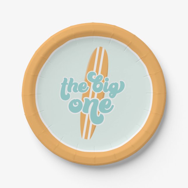 Platos de papel para el 1er cumpleaños de The Big  (Anverso)