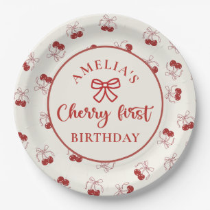 Platos de papel para el primer cumpleaños Coquette