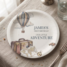 Platos de papel para el primer cumpleaños de Nuest