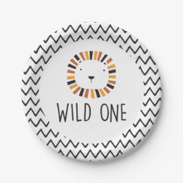 Platos de papel para el primer cumpleaños del León