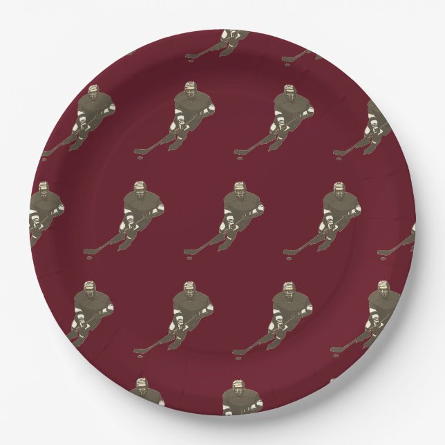 Platos de papel para equipo de hockey (Anverso)