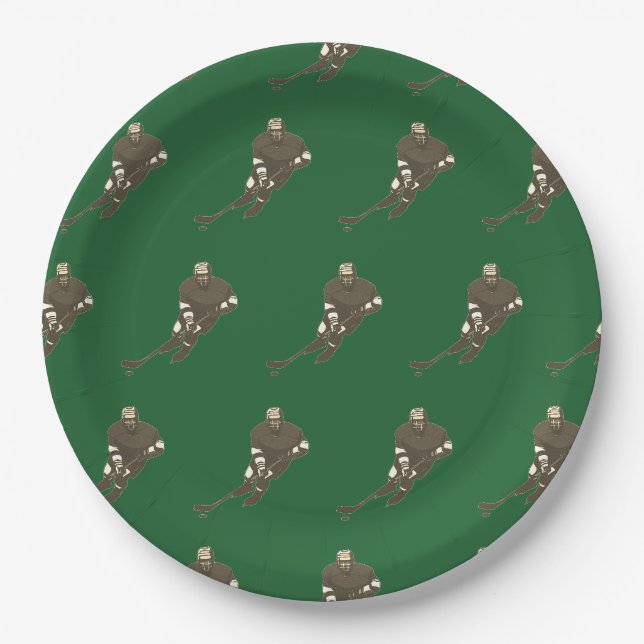 Platos de papel para equipo de hockey (Anverso)