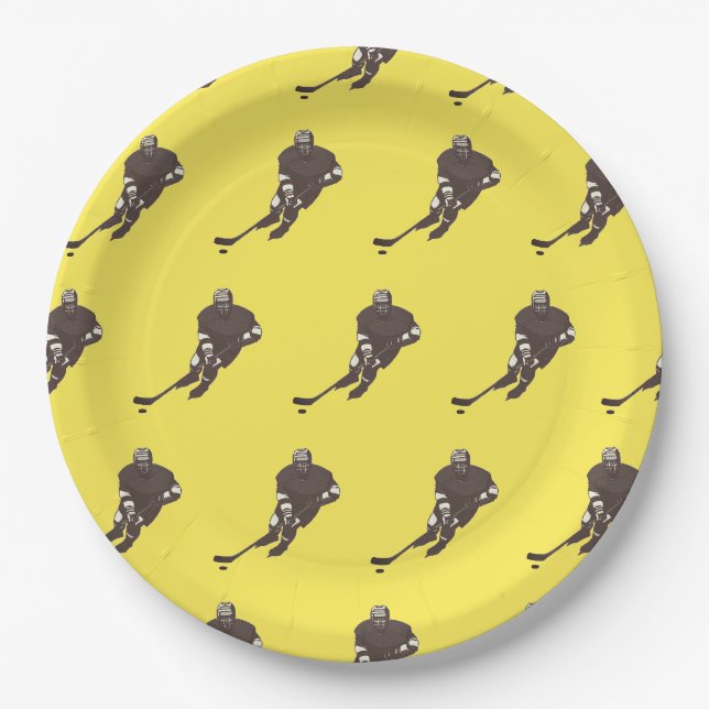 Platos de papel para equipo de hockey (Anverso)