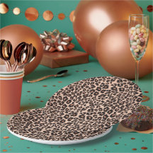 Platos de papel para fiesta con estampado de leopa