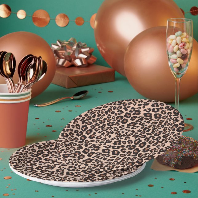 Platos de papel para fiesta con estampado de leopa (Multi)