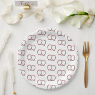 Platos de papel para fiesta con patrón de trenza d