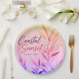 Platos de papel para fiesta con puesta de sol cost