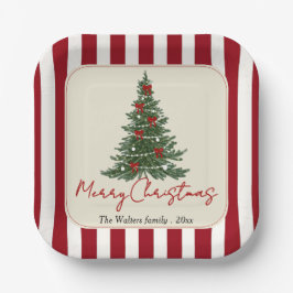 Platos de papel para fiesta de árbol de Navidad co