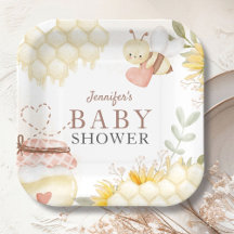 Platos de Papel para Fiesta de Bebé Abeja